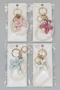 White Beads Charms Keychains