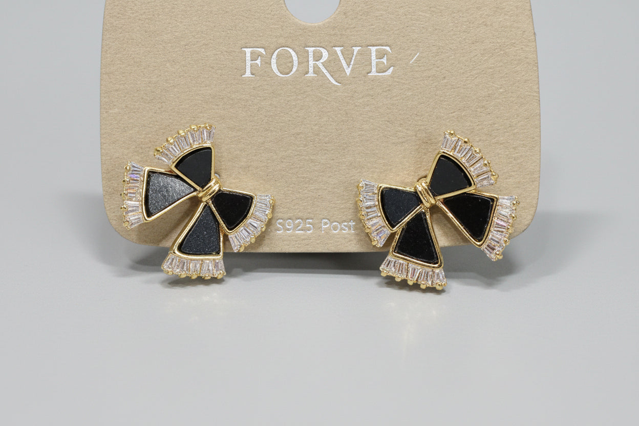 Black Bow Earring