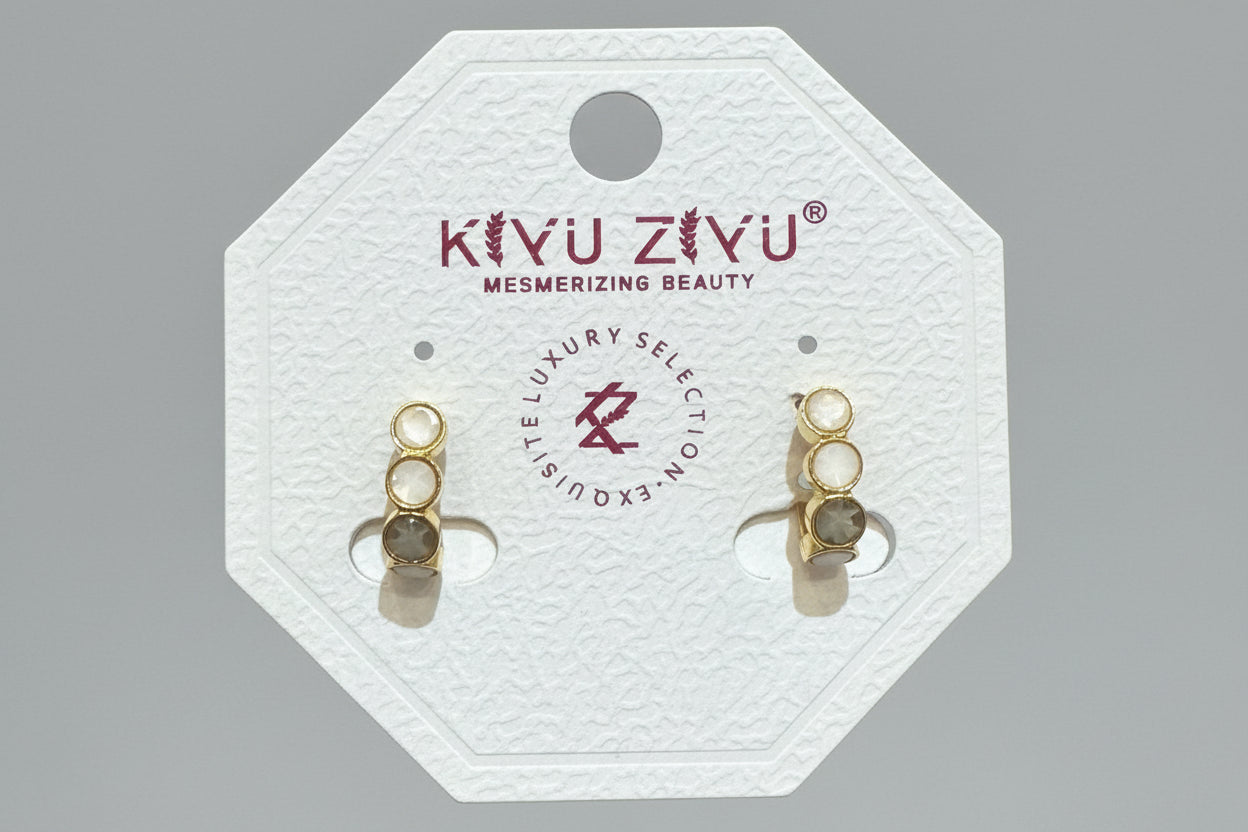 White Stone Earrings