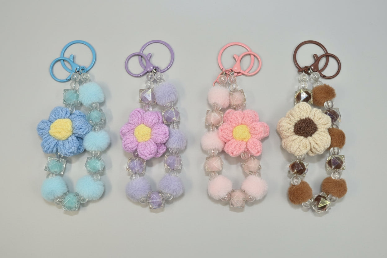 Crochet Flower Keychain