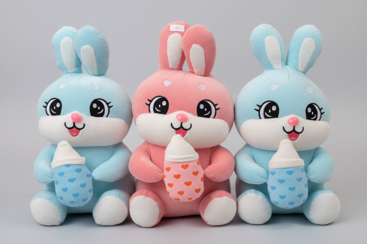 Bunny With Bottle Soft Toy