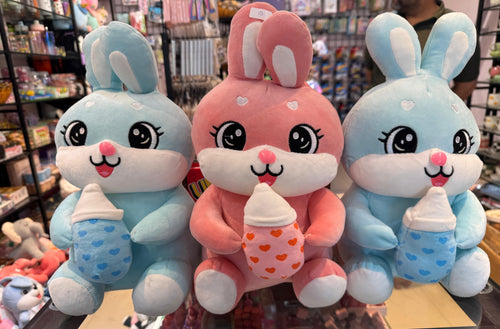 Bunny With Bottle Soft Toy