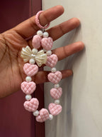 Aesthetic Heart & Bow Phone Charm