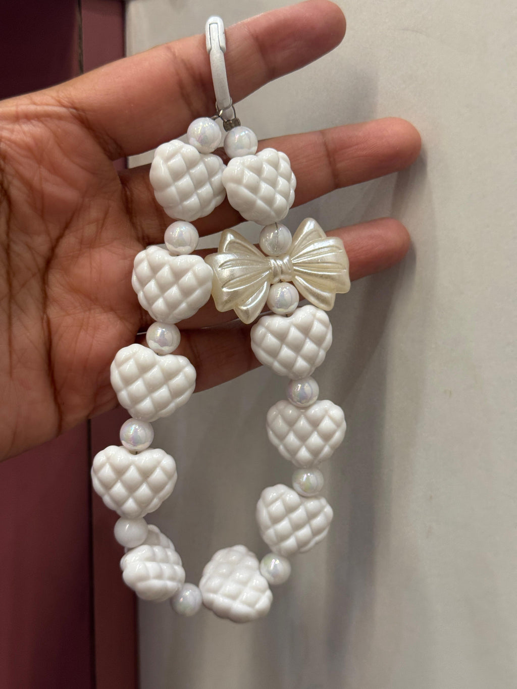 Aesthetic Heart & Bow Phone Charm