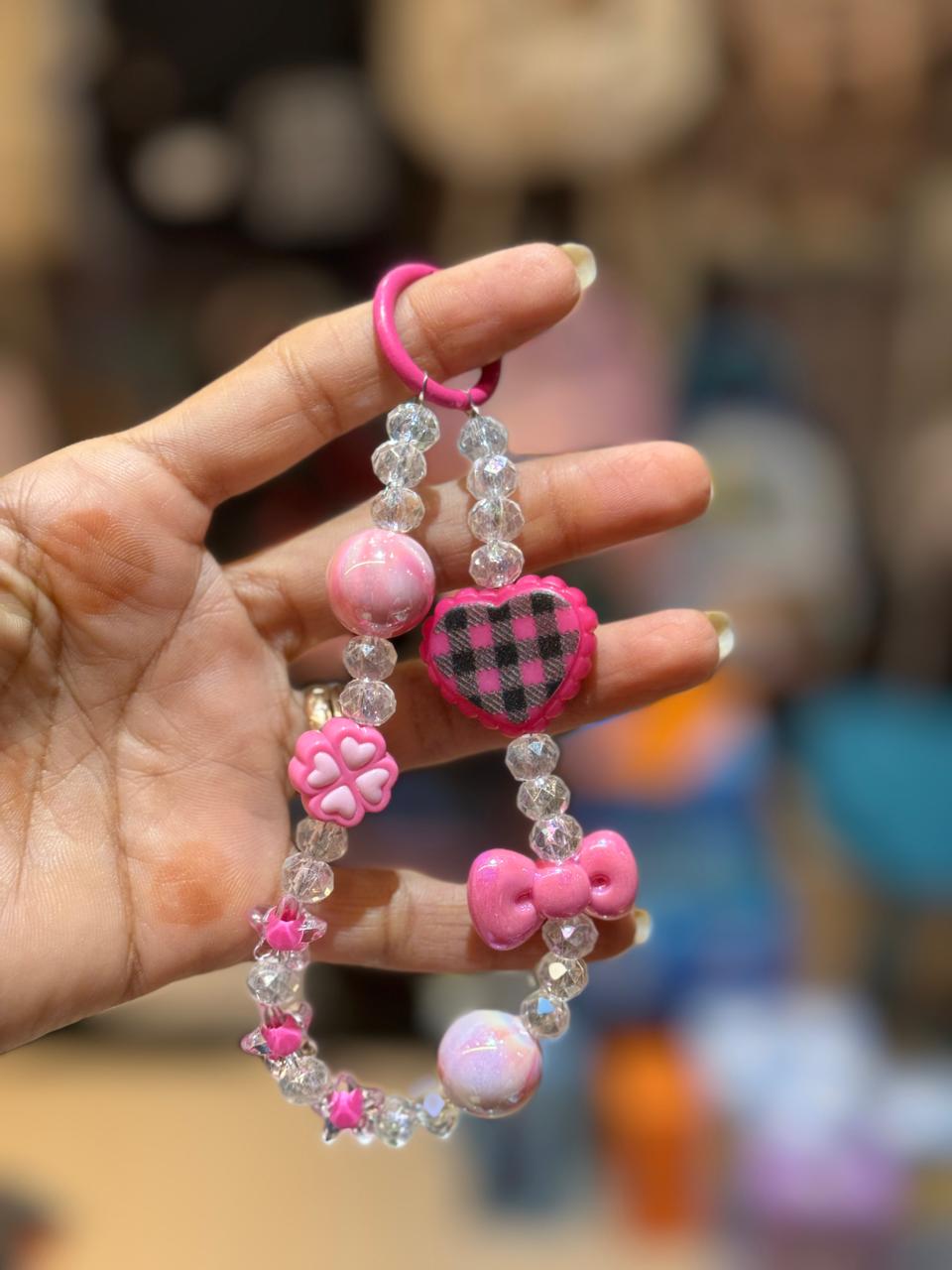 Pink Heart Phone Charm