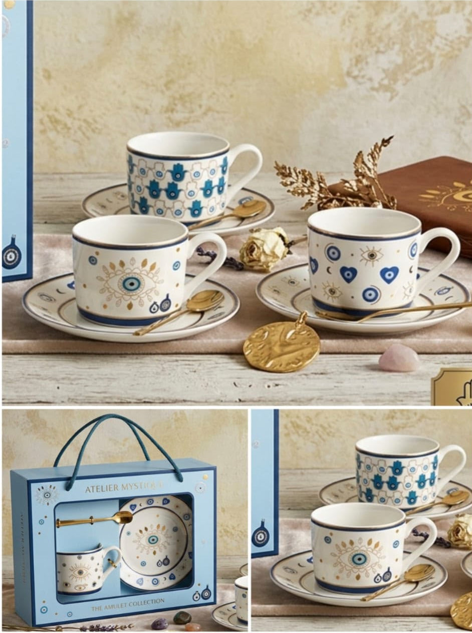 Evil Eye Mug and Saucer Set