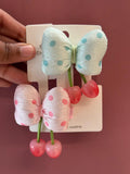 Alligator Cherry Charm Bow (1 pair)