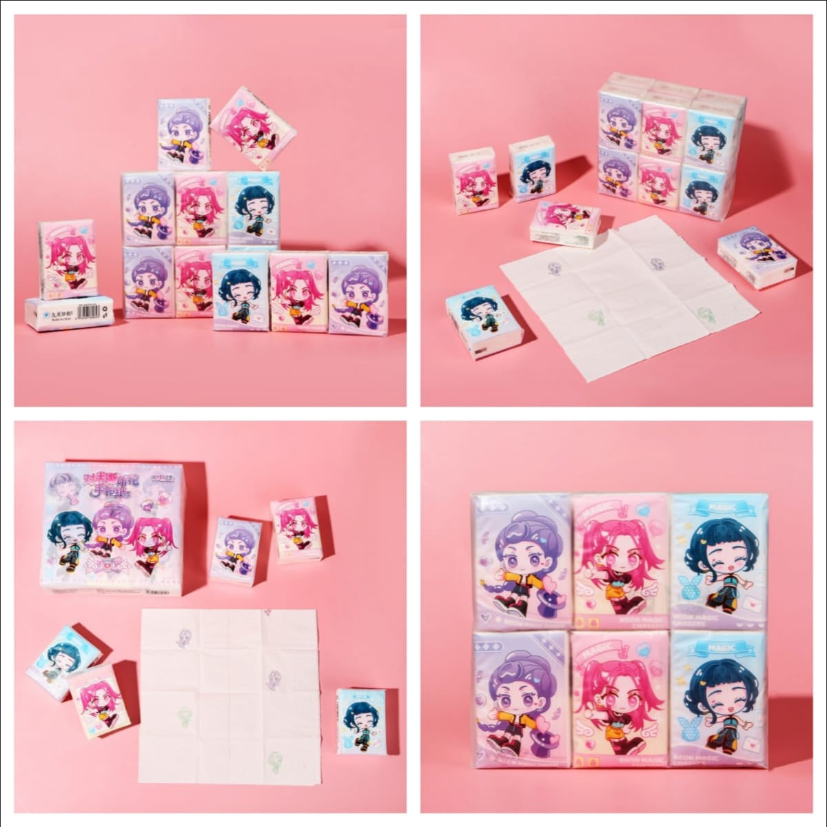 Cute Character Dry Tissues (Pack Of 12)