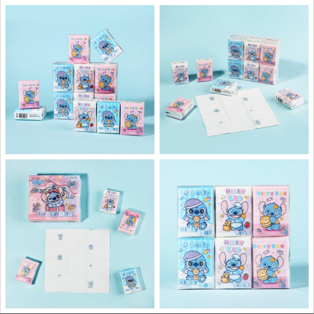 Cute Character Dry Tissues (Pack Of 12)