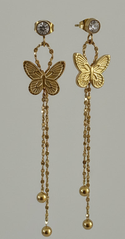 Golden Butterfly Earring