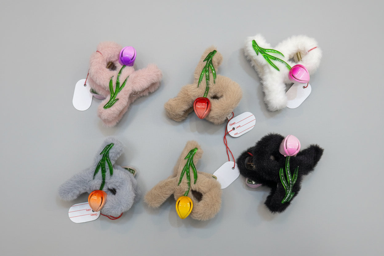 Tulip in Fur Claw Clip