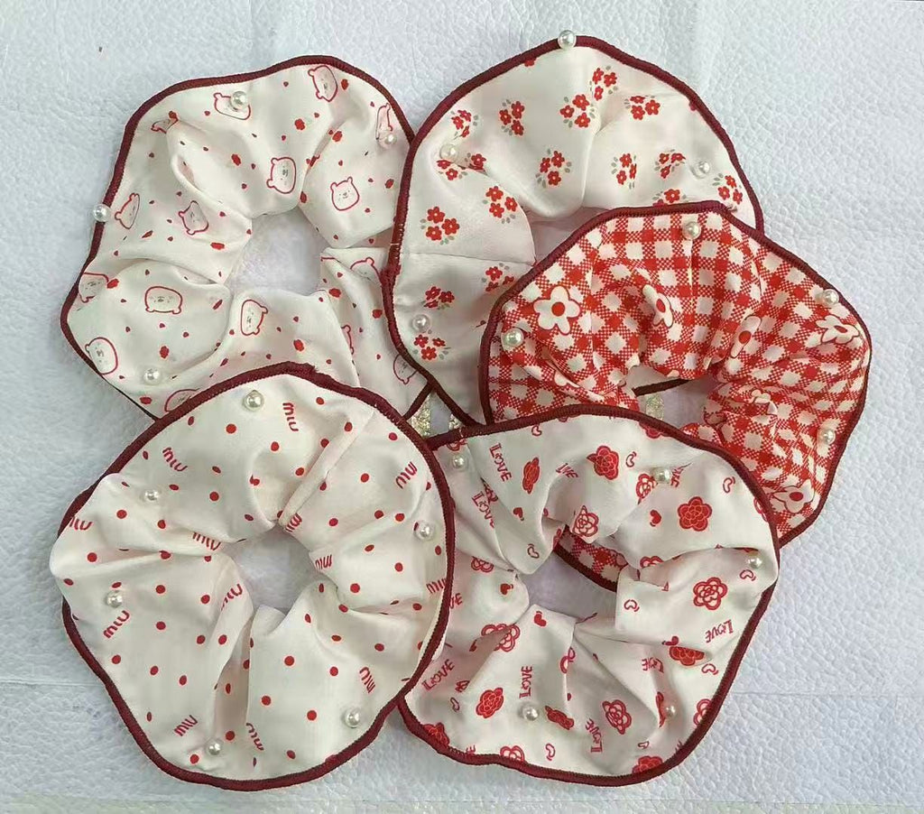 Red Coded Pinterest Scrunchies