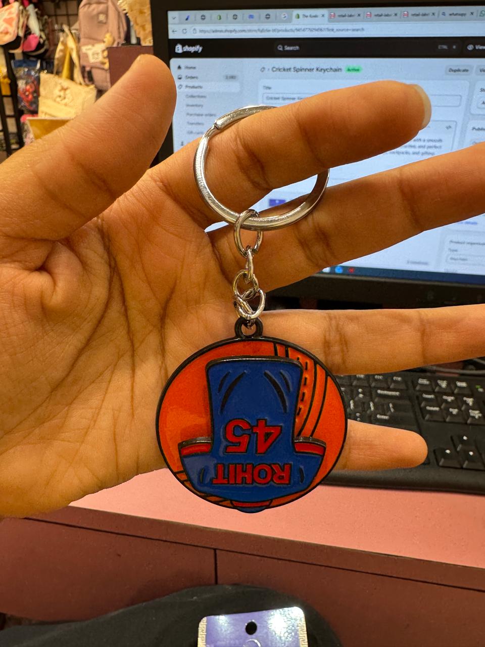 Cricket Spinner Keychain