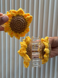 Handmade Crochet Sunflower Claw Clip