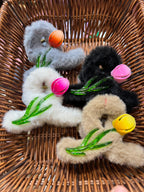 Tulip in Fur Claw Clip
