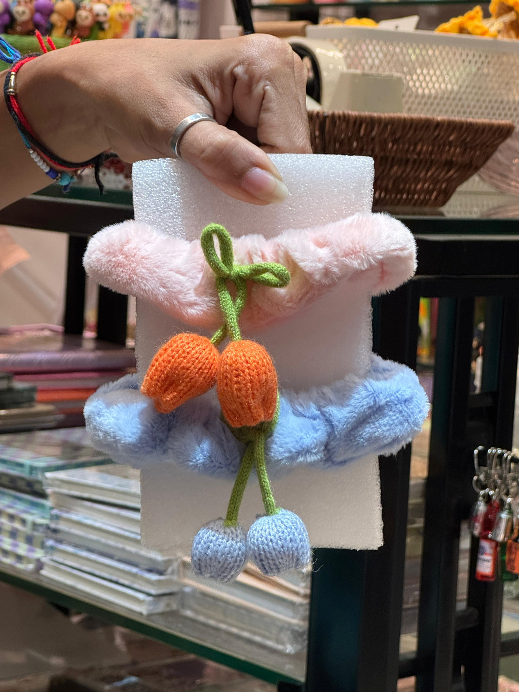 Tulip And Pom Pom Scrunchies