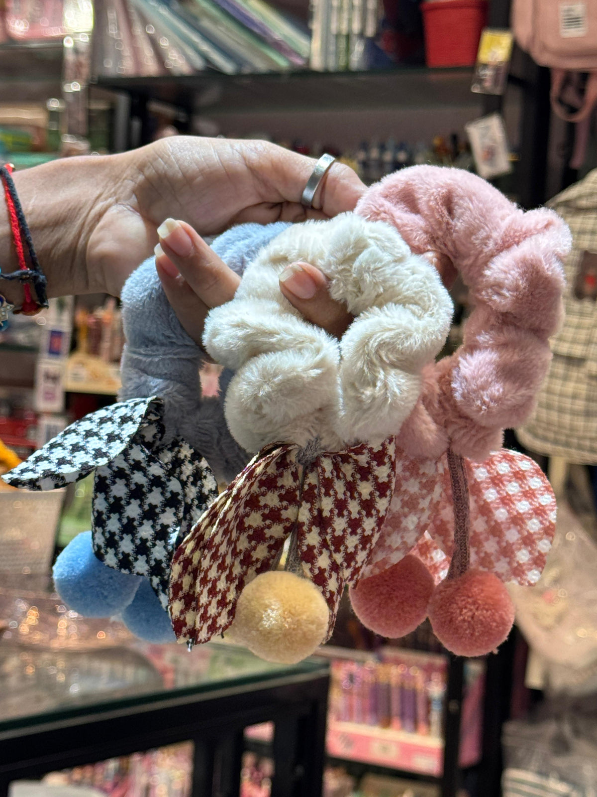 Tulip And Pom Pom Scrunchies