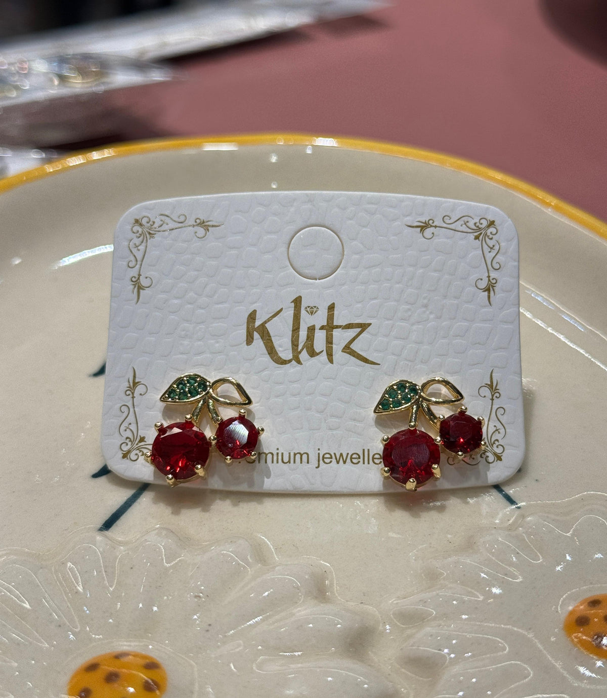 Cherry Crystal Earring
