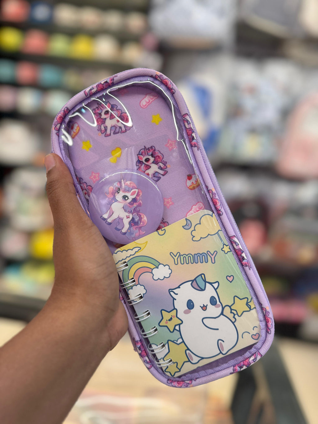 Unicorn Soft Pouch With Mini Diary & Badge