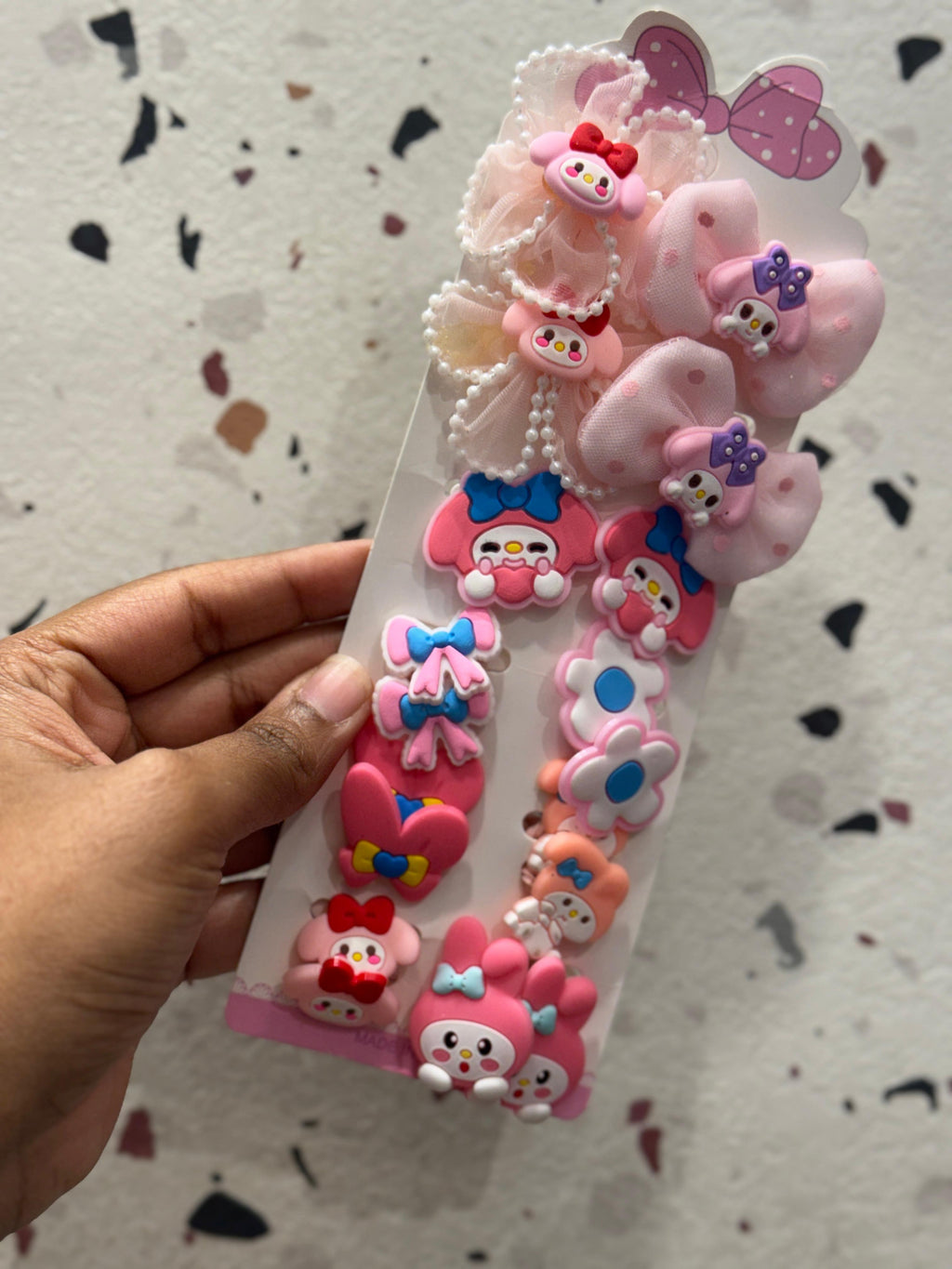 Kawaii Hair Clips/Scrunchies – Set of 12 (Random)