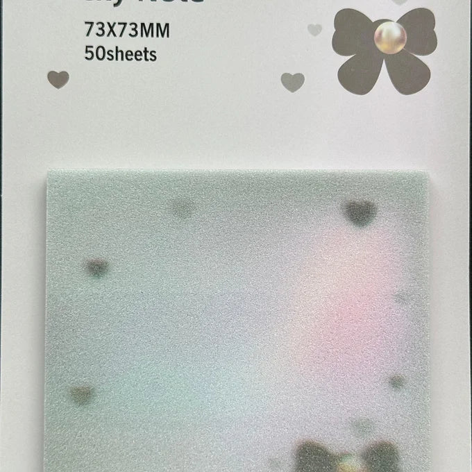 Bow Shaped Glittery Transparent Sticky Note