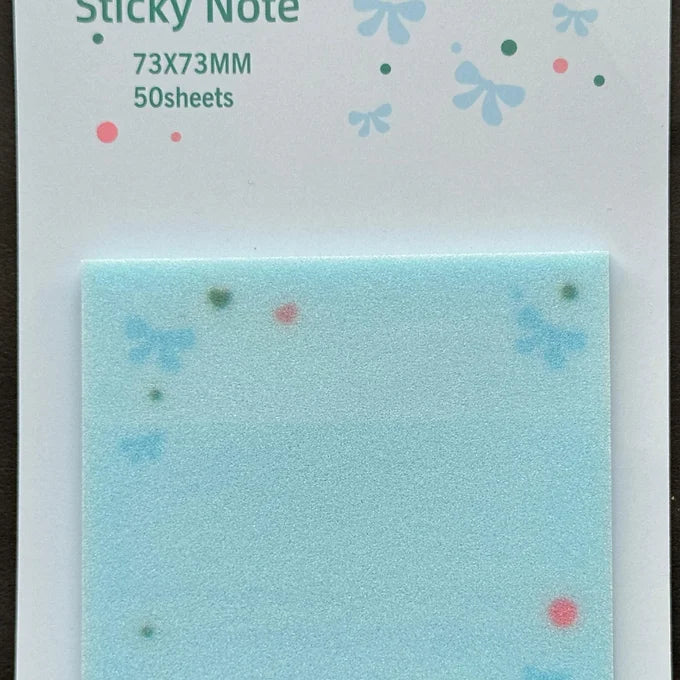 Bow Shaped Glittery Transparent Sticky Note