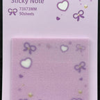 Bow Shaped Glittery Transparent Sticky Note