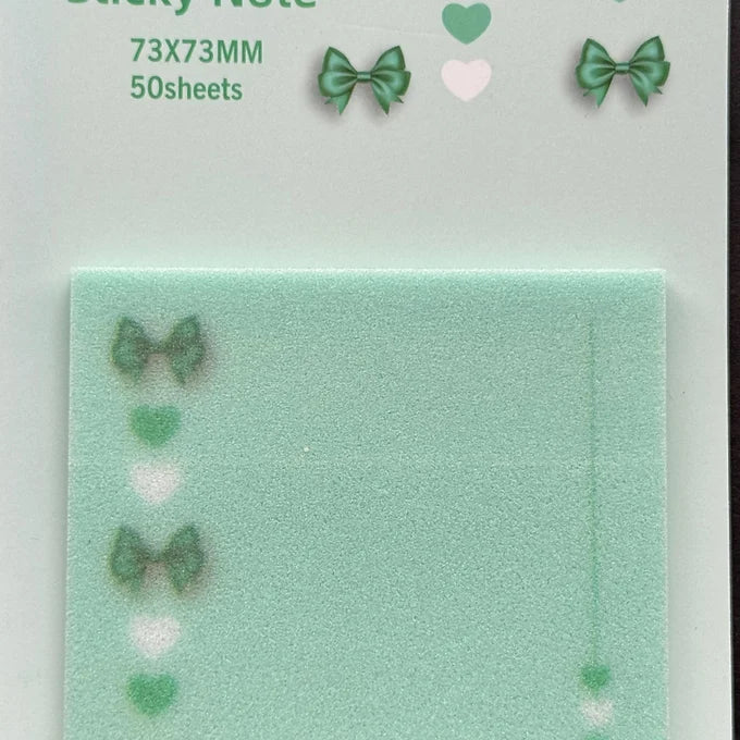 Bow Shaped Glittery Transparent Sticky Note