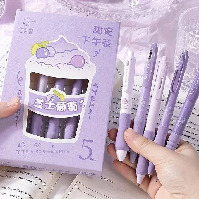 Lovely Grape Kawaii Pen Set