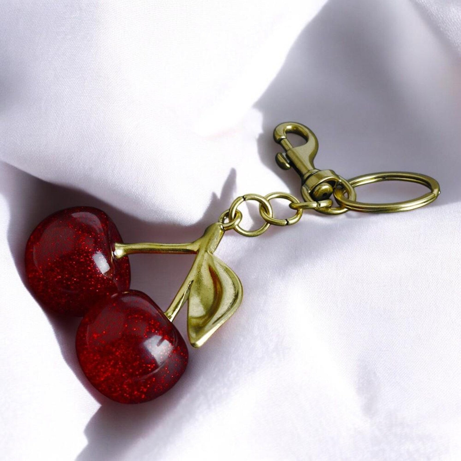 Crystal Cherry&Apple Keychains