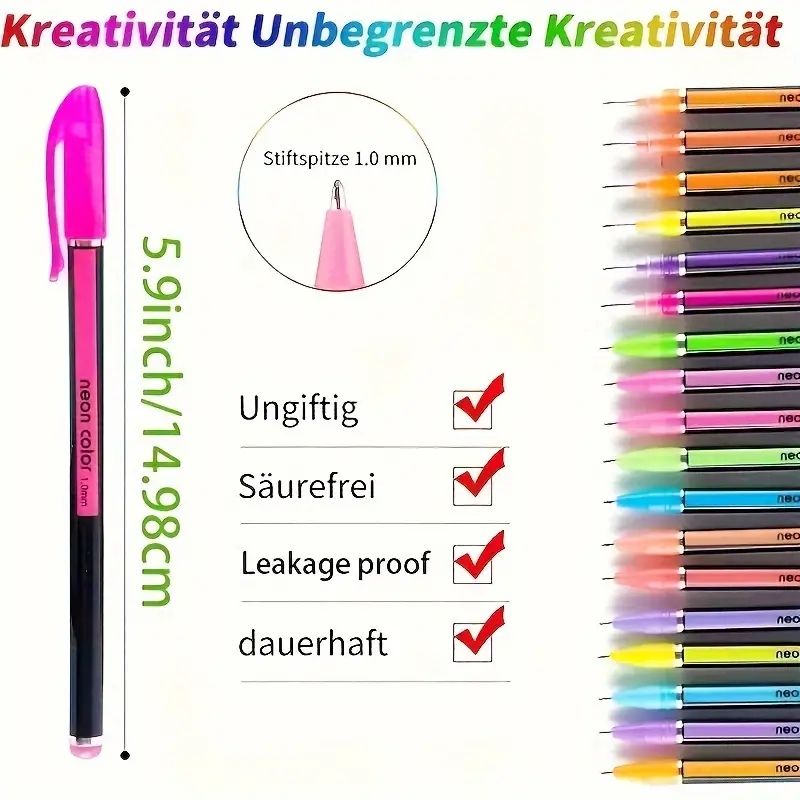 48 Color Neon Pen Set
