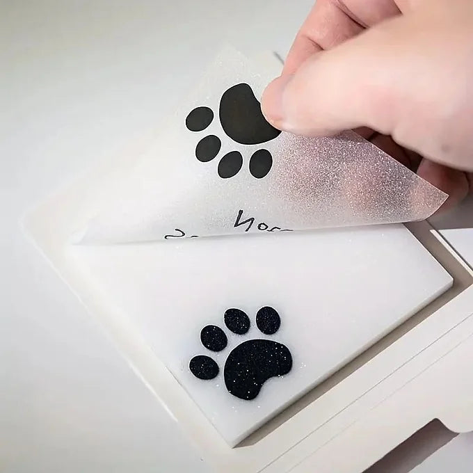 Paw Design Transparent Glittery Sticky Note