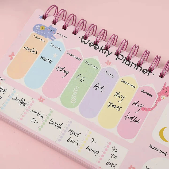 Cute Kitty Spiral Diary