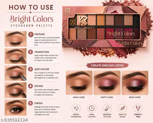 Keely Beauty Bright Colors Eyeshadow Palette