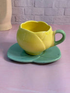 Pink Tulip Shaped Mug and Plate